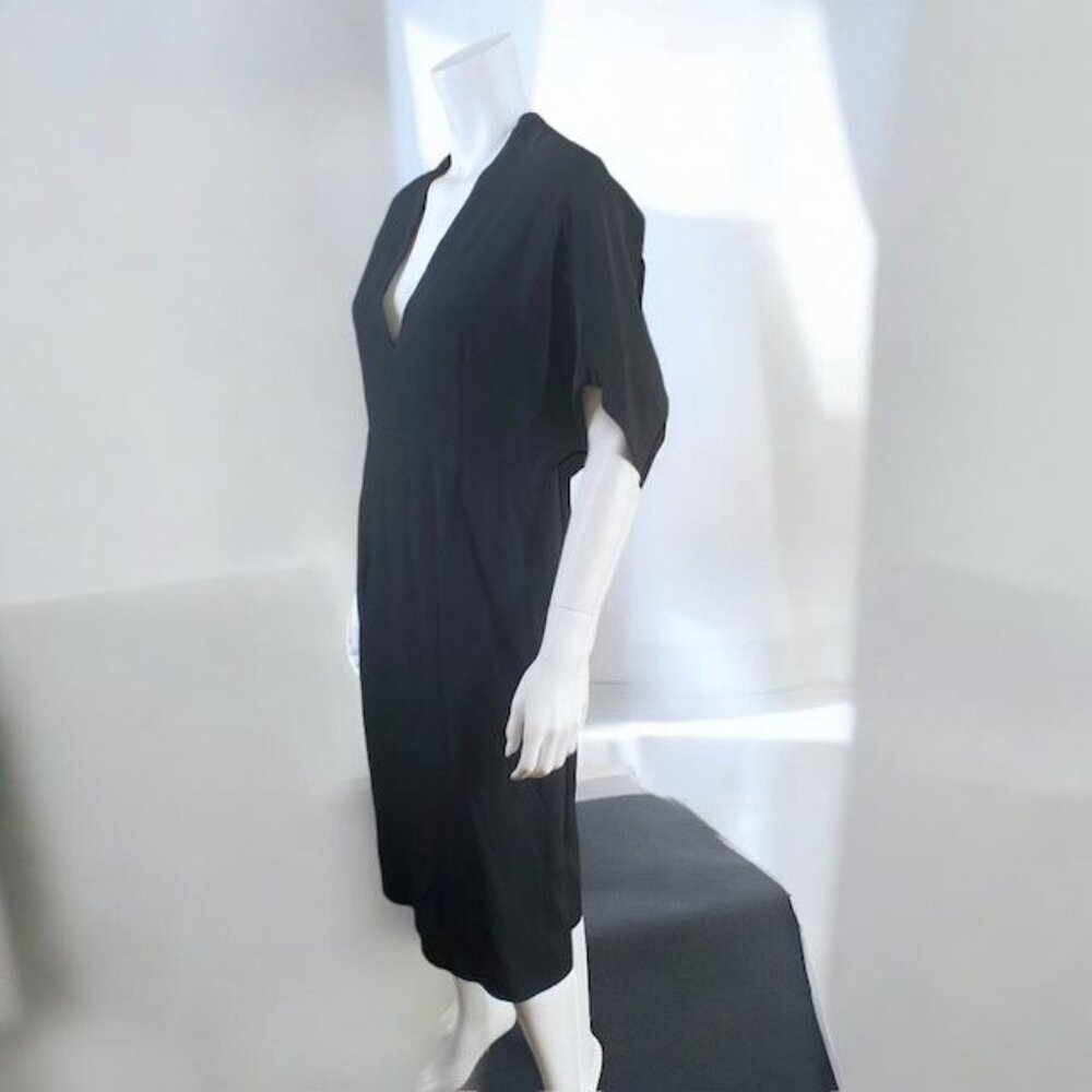 NWT Zara X Narciso Rodriguez Midi Dress Deep V-Neck Black, size Large - Picture 12 of 16